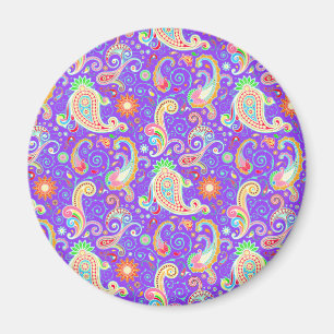 Cute colourful paisley pattern magnet