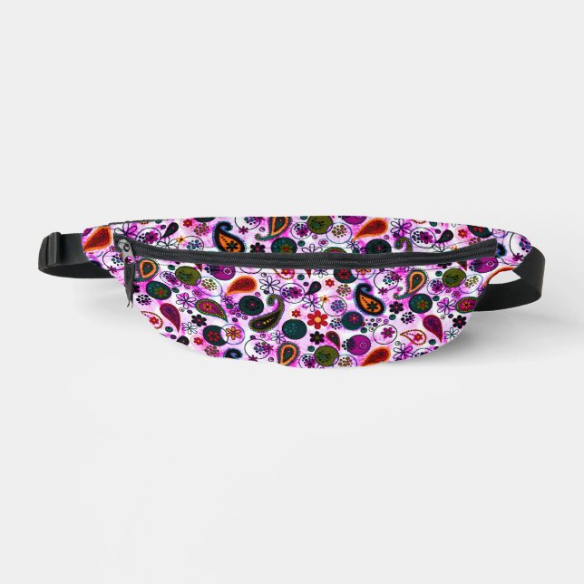 Cute colourful paisley patterns bum bags (Front)