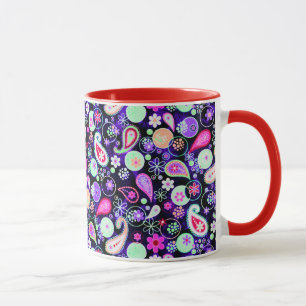 Cute colourful paisley patterns mug