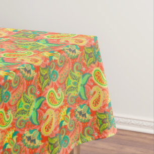 Cute colourful paisley patterns tablecloth