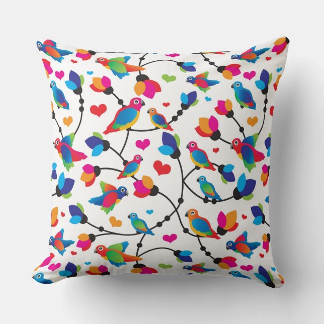 cute colourful parrot bird cushion (Front)