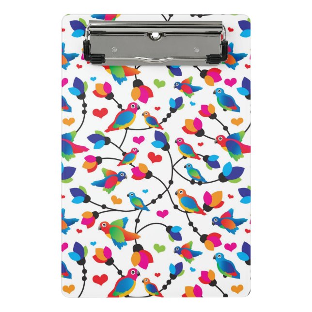cute colourful parrot bird mini clipboard (Front)