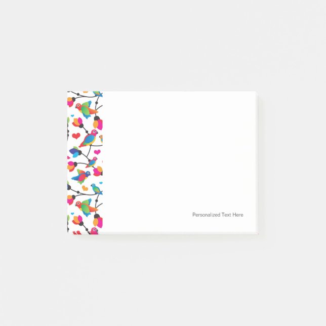 cute colourful parrot bird post-it notes (Front)