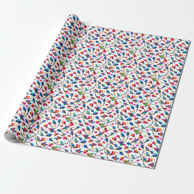 cute colourful parrot bird wrapping paper (Unrolled)