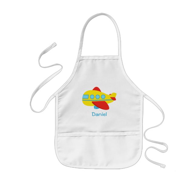 Cute Colourful Passenger Aeroplane Kids Apron (Front)