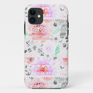 Cute colourful pastel floral aztec iPhone 11 case