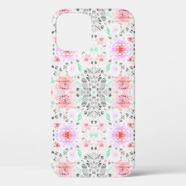 Cute colourful pastel floral aztec Case-Mate iPhone case (Back)