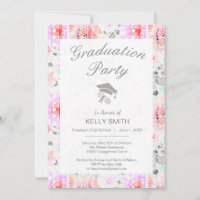 Cute colourful pastel floral aztec graduation part