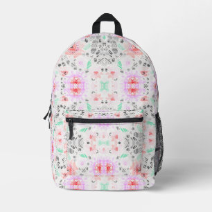 Cute colourful pastel floral aztec printed backpack