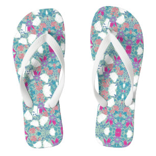 Cute colourful pastel floral garden jandals