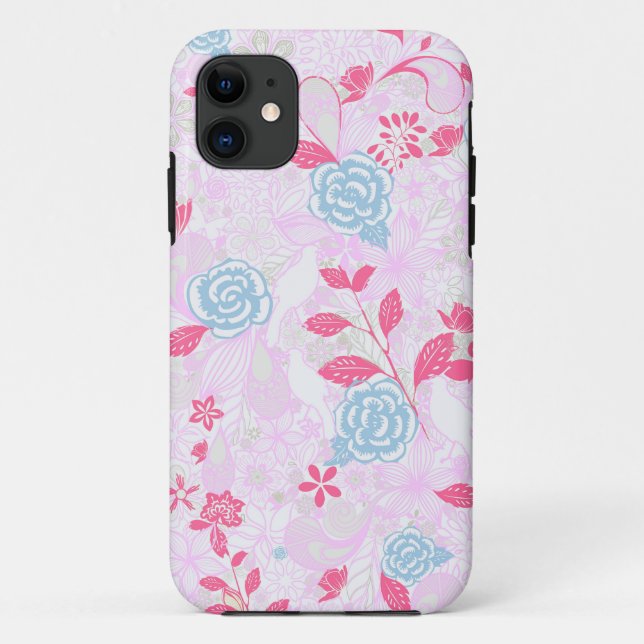 Cute colourful pastel floral pattern Case-Mate iPhone case (Back)