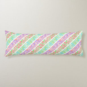 Cute colourful pastel flowers stripes body cushion