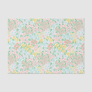 Cute Colourful Pastel Garden Flower Pattern Tissue Paper