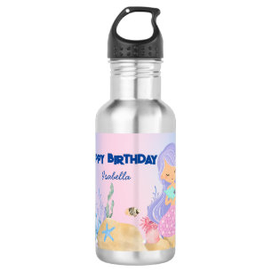 Cute colourful pastel mermaid Rainbow Birthday 532 Ml Water Bottle