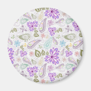 Cute colourful pastel paisley patterns magnet