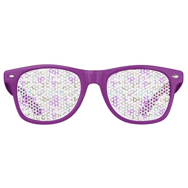 Cute colourful pastel paisley patterns retro sunglasses (Front)