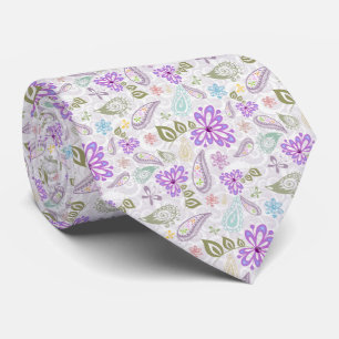 Cute colourful pastel paisley patterns tie
