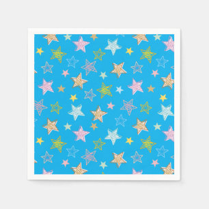 Cute Colourful Pastel Stars Pattern Napkin