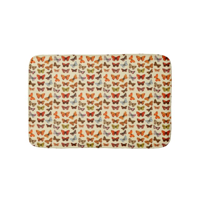 Cute Colourful Pattern Butterflies Bath Mat (Front)