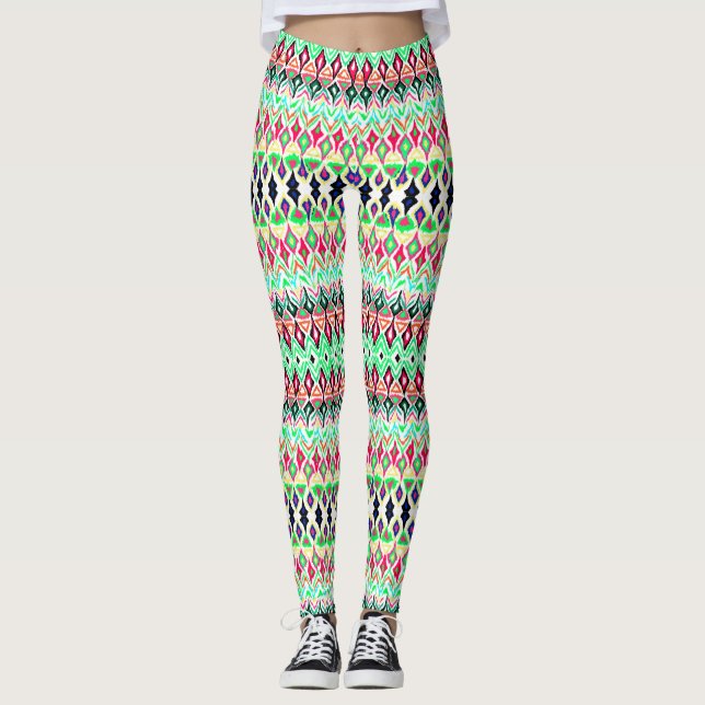 Cute colourful pattern leggings (Front)
