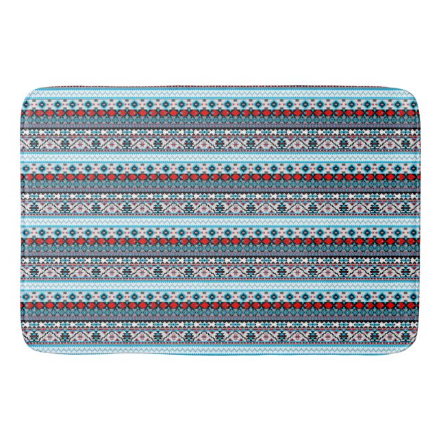 Cute colourful patterns bath mat (Front)