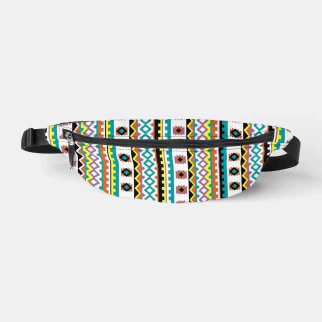 Cute colourful patterns design bum bags (Front)