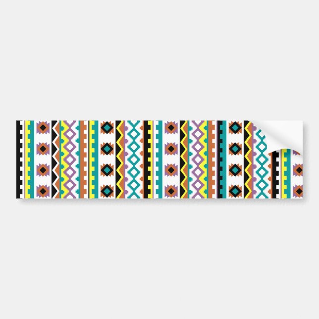 Cute colourful patterns design bumper sticker (Front)