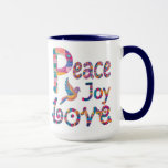Cute Colourful Peace Love Joy Christmas & Hanukkah Mug<br><div class="desc">This vibrantly colourful hand-painted design is a perfect way to level up your seasonal holiday gift giving!</div>