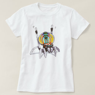 Cute Colourful Peacock Spider Drawing Art Shirt