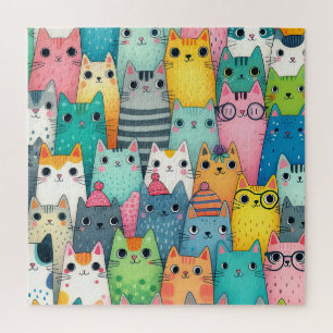 Cute colourful Pet Cats Jigsaw Puzzle