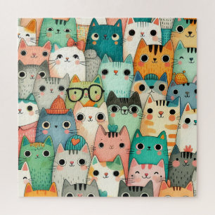 Cute colourful Pet Cats Jigsaw Puzzle