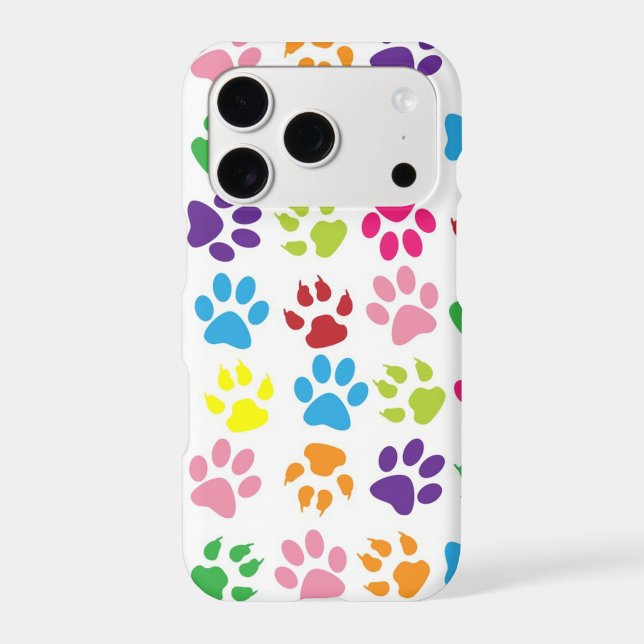 Cute Colourful Pet Paws Print Pattern (Back)