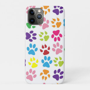 Cute Colourful Pet Paws Print Pattern iPhone 11 Pro Case