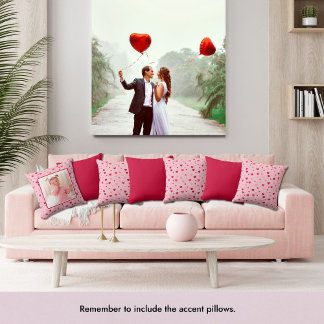 Cute Colourful Pink and Red Valentines Hearts Cushion