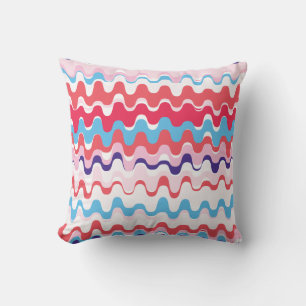 Cute colourful pink red abstract pattern monogram cushion