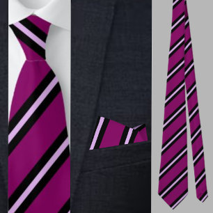Cute Colourful Pink Stripes Pattern          Tie