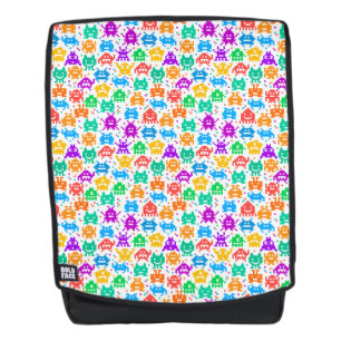Cute colourful pixelated monsters patterns backpack