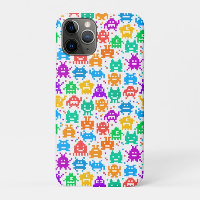 Cute colourful pixelated monsters patterns Case-Mate iPhone case (Back)