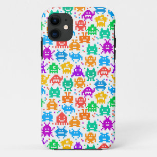 Cute colourful pixelated monsters patterns Case-Mate iPhone case