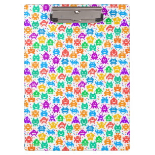 Cute colourful pixelated monsters patterns clipboard