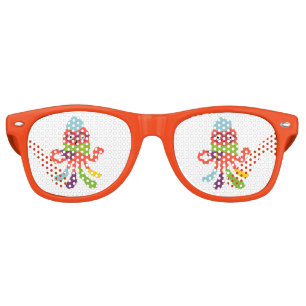Cute colourful pixeled sick octapus retro sunglasses