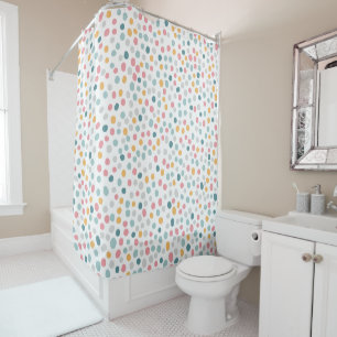 Cute Colourful Polka Dot Spotty Pattern Shower Curtain