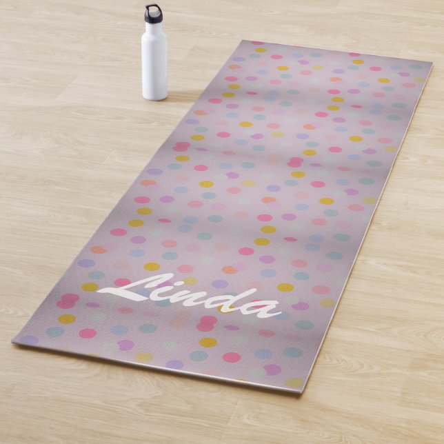 Cute Colourful Polka Dots Yoga Mat (In Situ)