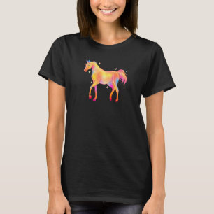 Cute Colourful Pop Watercolor Horse Horses T-Shirt