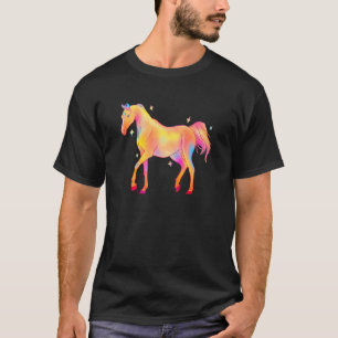 Cute Colourful Pop Watercolor Horse Horses T-Shirt