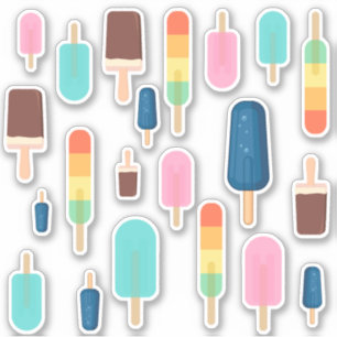 Cute Colourful Popsicle Waterproof Sticker Set