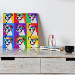 Cute Colourful Portrait of JRT in pop art style Poster