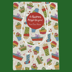 Cute Colourful Presents Christmas Gift Bag