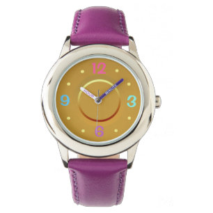 Cute Colourful Purple and Yellow >Girls Watch