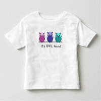 Cute Colourful Purple Pink Teal Cartoon Owls